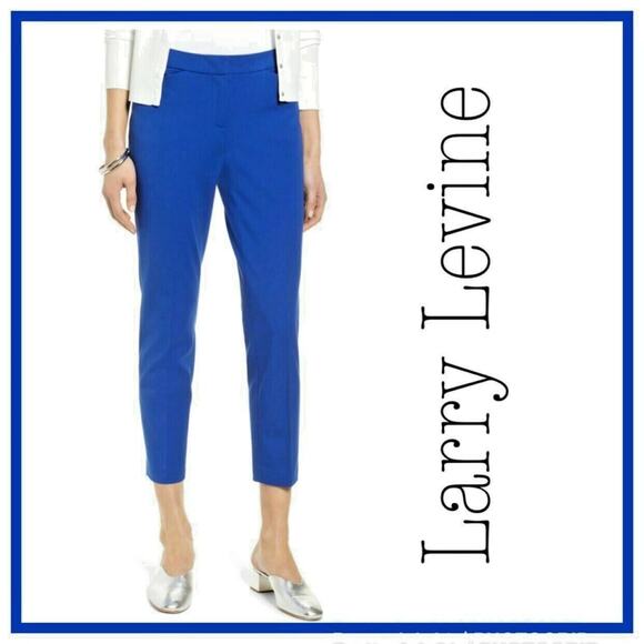 New Larry Levine Women’s Blue Slim Leg Crop Pants Size 18W - Picture 1 of 8